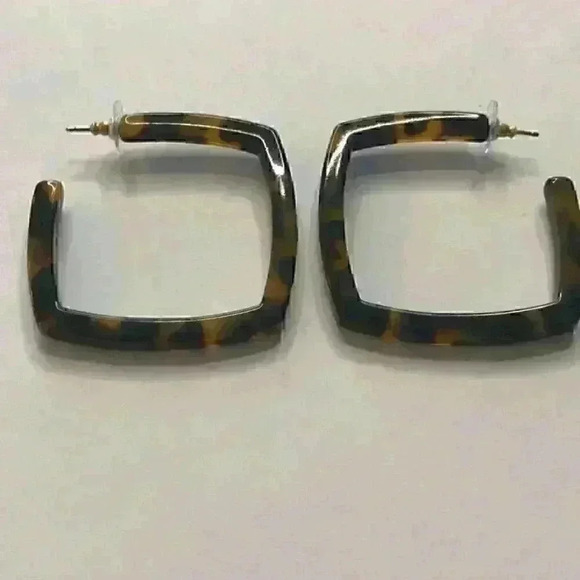 J Crew New Square Hoop Earrings - Picture 2 of 8